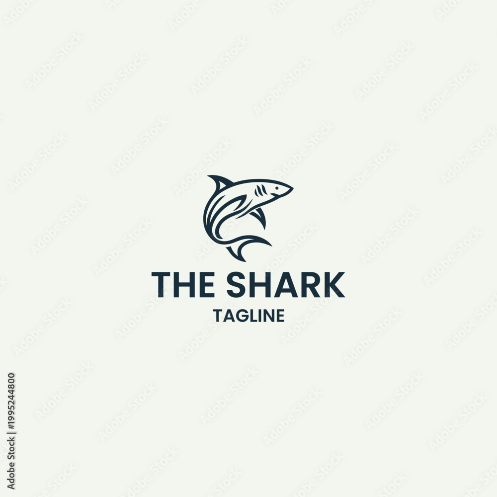 Obraz premium Shark logo template vector illustration design