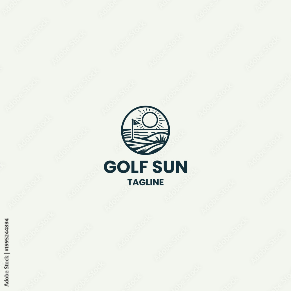 Fototapeta premium Golf sun logo template vector illustration design