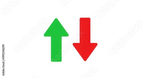 Free Download Green up arrow and red down arrow illustration with opposite directions - GFXLoad