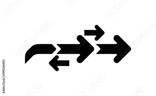 Split Direction Arrows with Cracked Line