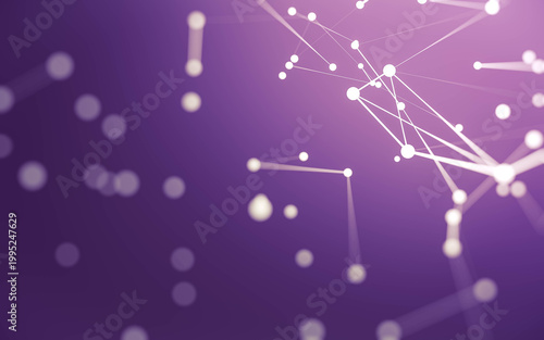 Abstract background. Molecules technology with polygonal shapes, connecting dots and lines. Connection structure. Big data visualization.