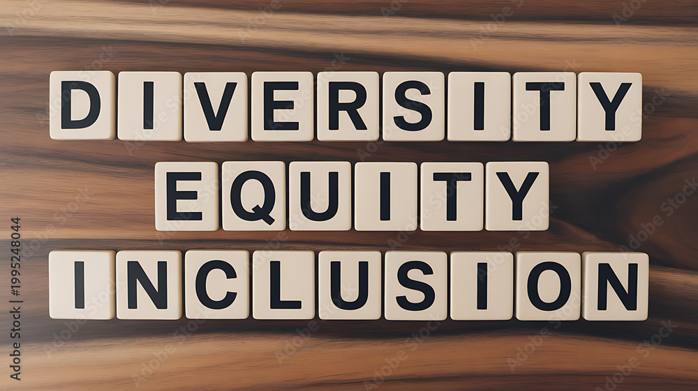 Fototapeta premium Diversity Equity Inclusion Tiles emphasizing urban lifestyle and city dynamics