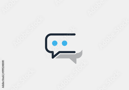 Chat bubble icon with two dots.