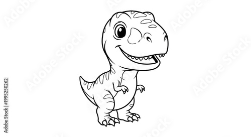 Cute Baby T-Rex Coloring Page