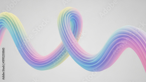 A vibrant and colorful wavy line design on a light gray background with pastel hues