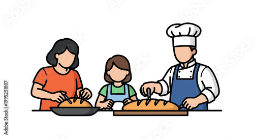 Family Baking Bread Together - A Delightful Culinary Experience.