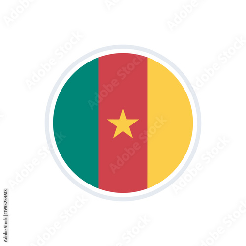 Cameroon Flag Circular Vector Icon with Yellow Star Symbolizing Unity and African National Identity on White Background Free Download Cameroon Flag Circular Vector Icon with Yellow Star Symbolizing Unity and African National Identity on White Background - GFXLoad