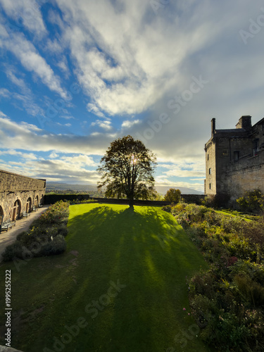 Beautiful Aerial View of Stirling Castle and Surrounding Scottish Landscape, Scotland