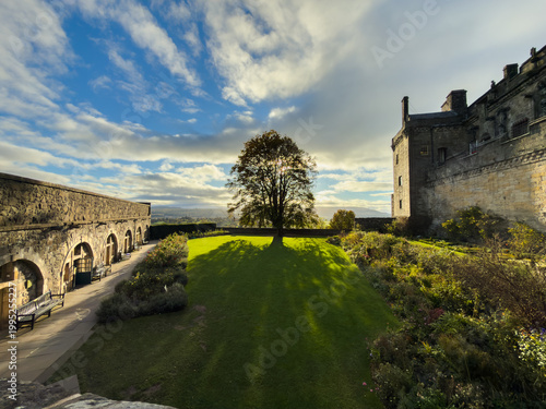 Beautiful Aerial View of Stirling Castle and Surrounding Scottish Landscape, Scotland
