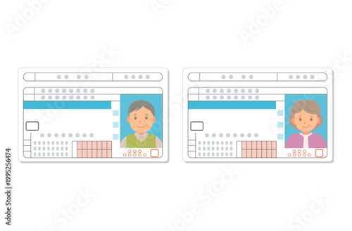 高齢者夫婦の運転免許証（ブルー免許）
