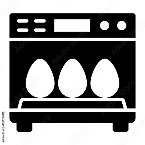 oven egg glyph icon. egg baked inside oven appliance. baking and cooking method. kitchen and food