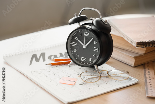 Alarm clock with eyeglasses...