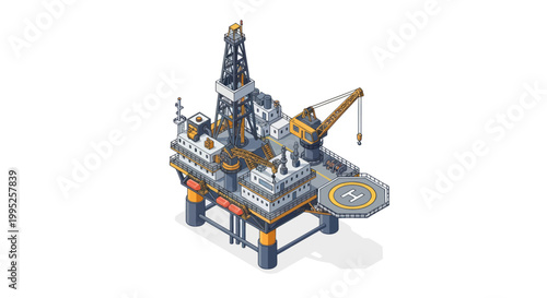 Offshore Oil Rig Platform Industrial Structure.