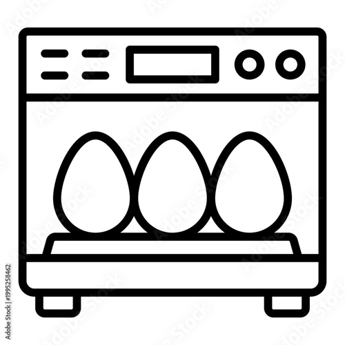 oven egg outline icon. egg baked inside oven appliance. baking and cooking method. kitchen and food