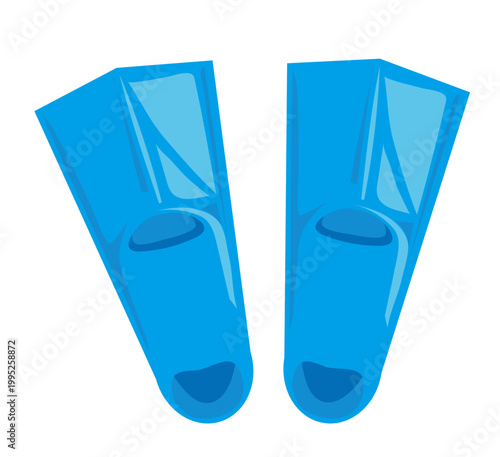 スイミングフィンのイラスト：シュノーケリングやダイビングの足ひれアイコン / Swimming Fins Illustration