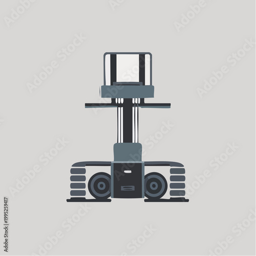 Industrial forklift truck icon illustration in dark grey