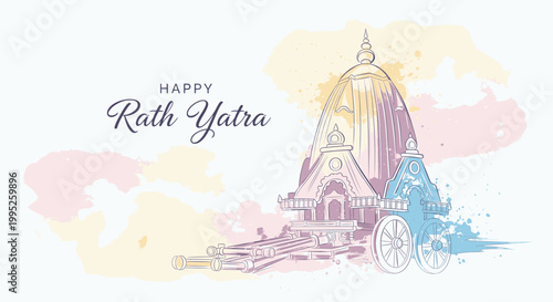 Traditional Chariot Temple for Hindu Rath Yatra Festival Celebration