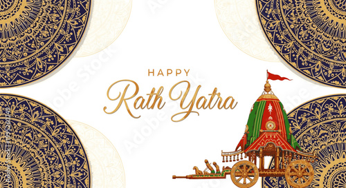 Decorative chariot illustration for Indian cultural festival celebration