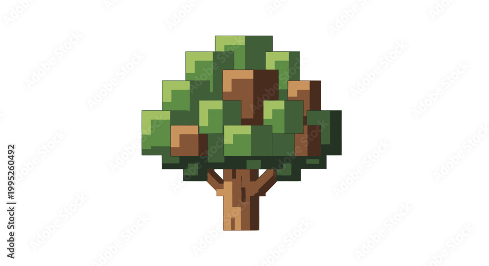 Fototapeta premium Pixel Tree Graphic.