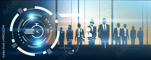 AI-Powered Time Management Icon with Smart Scheduling and Productivity Optimization System