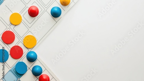 Board Game Pieces Scattered Across a Grid