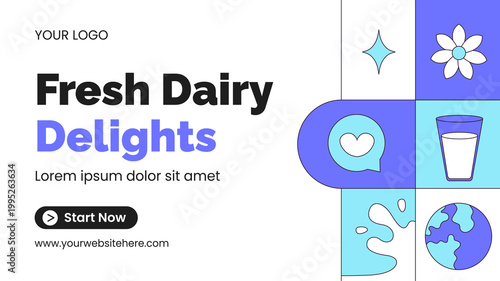 Flat Cartoon Hand Drawn Thumbnail Background Social Milk Day Template