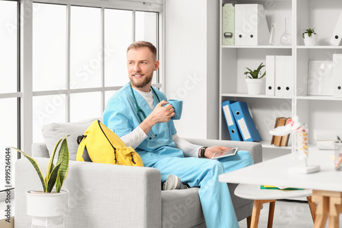 Handsome medical intern stu...