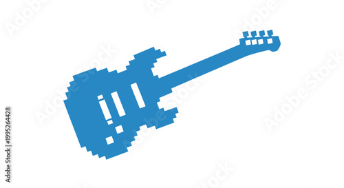 Blue Electric Guitar Icon.