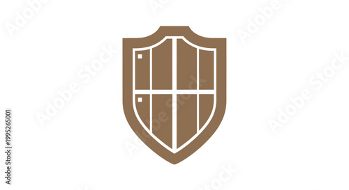 Brown Shield Icon Emblem.