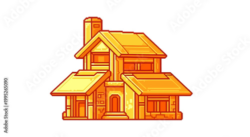 Colorful cartoon house illustration.