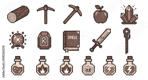 Fantasy magic potion bottles.