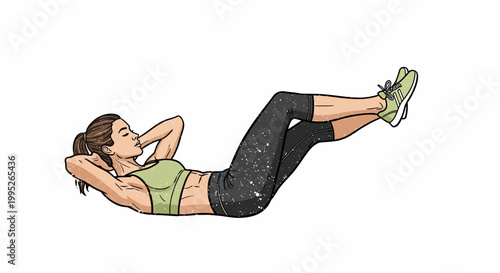 Woman doing crunches exercise, fitness, workout, healthy lifestyle