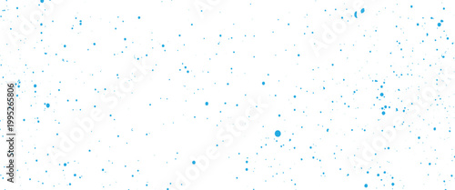 Blue ink splatters on white background abstract pattern paint drop