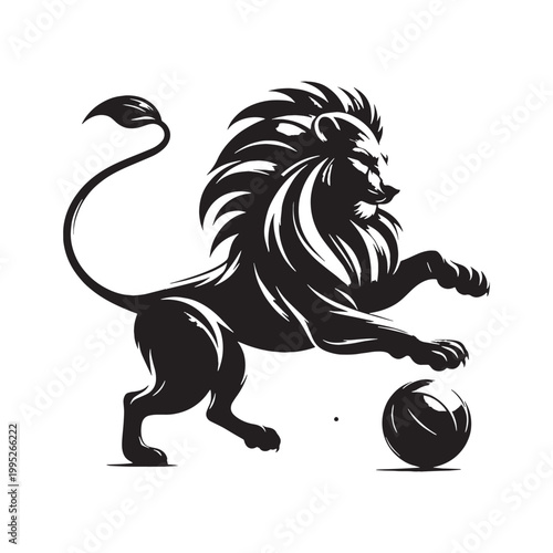 Majestic Lion Silhouette in Golden Sunset Wild African Savannah King of Jungle Powerful Predator Elegant Outline Nature Wildlife Art Minimalist Design Black Shadow Roaring Strength Courage Beauty.