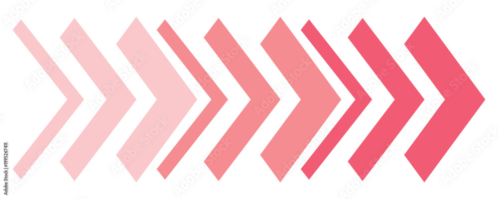 Fototapeta premium Red dynamic moving arrow directional symbol. Arrow direction quadruple multiple forward move next graphic design. Vector illustration. Eps10.