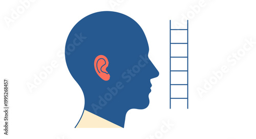 Human Ear Anatomy Illustration.