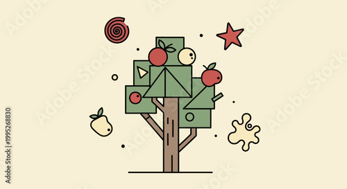 Tree with puzzle pieces.