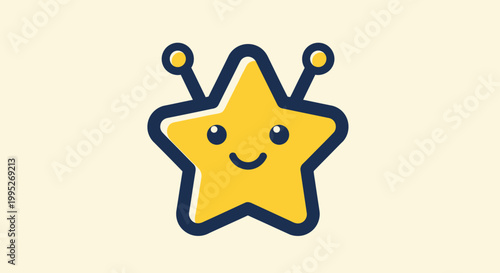 Smiling Yellow Star Cartoon.