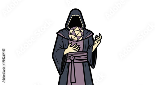 Mystic Hooded Figure Illustration.