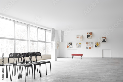 Interior of art gallery wit...