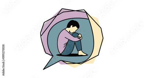 Sad Person in Speech Bubble.