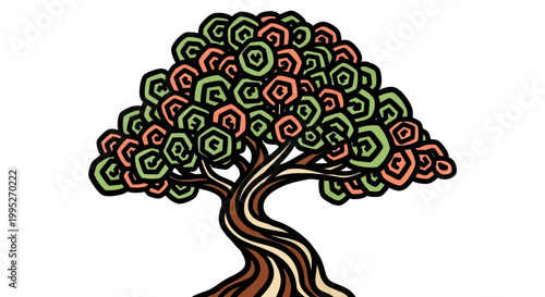 Colorful Tree Illustration.