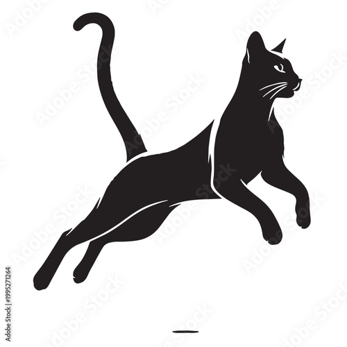 Elegant Cat Silhouette Graceful Feline Shadow Minimalist Black Outline Cute Kitty Shape Mysterious Night Cat Artistic Design Pet Lover Aesthetic Calm Quiet Animal Icon Smooth Curves Modern Style.