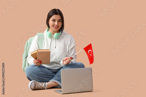 Female student with flag of...