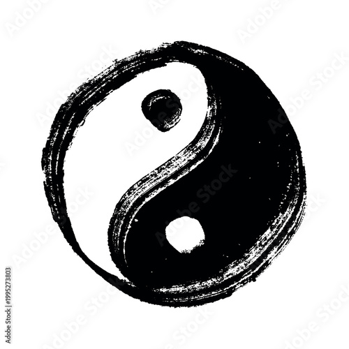 Hand drawn yin yang symbol Zen and Tao Harmony and balance Black and white yin and yang sign Taichi, Taoism, Buddhism, Japan, Chinese, Asian, yoga, meditation, karma, peace, dualism