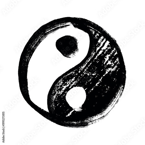 Hand drawn yin yang symbol Zen and Tao Harmony and balance Black and white yin and yang sign Taichi, Taoism, Buddhism, Japan, Chinese, Asian, yoga, meditation, karma, peace, dualism