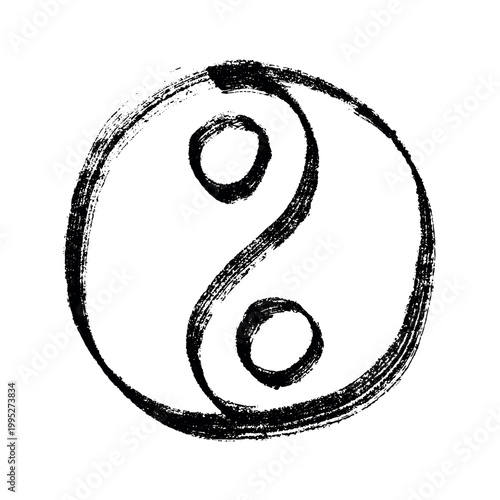 Hand drawn yin yang symbol Zen and Tao Harmony and balance Black and white yin and yang sign Taichi, Taoism, Buddhism, Japan, Chinese, Asian, yoga, meditation, karma, peace, dualism
