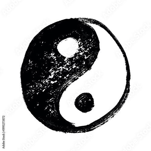 Hand drawn yin yang symbol Zen and Tao Harmony and balance Black and white yin and yang sign Taichi, Taoism, Buddhism, Japan, Chinese, Asian, yoga, meditation, karma, peace, dualism