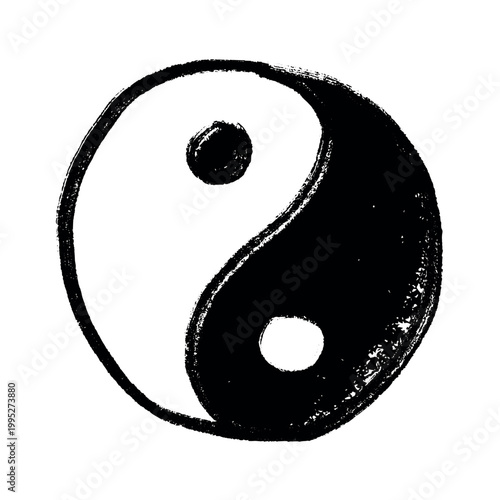Hand drawn yin yang symbol Zen and Tao Harmony and balance Black and white yin and yang sign Taichi, Taoism, Buddhism, Japan, Chinese, Asian, yoga, meditation, karma, peace, dualism