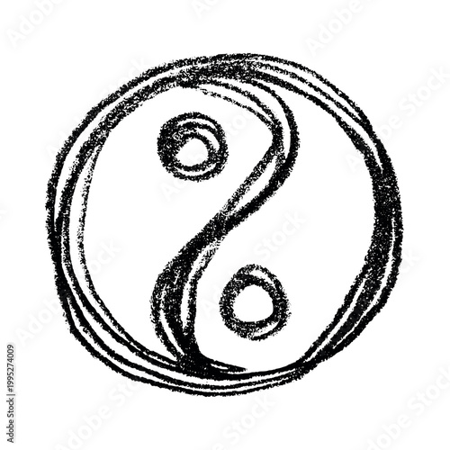 Hand drawn yin yang symbol Zen and Tao Harmony and balance Black and white yin and yang sign Taichi, Taoism, Buddhism, Japan, Chinese, Asian, yoga, meditation, karma, peace, dualism